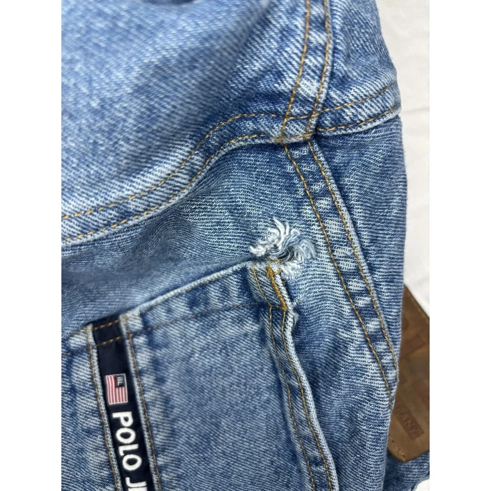Polo Jeans Company Ralph Lauren Men's 34x34 Vintage Denim Blue Jeans Baggy READ!